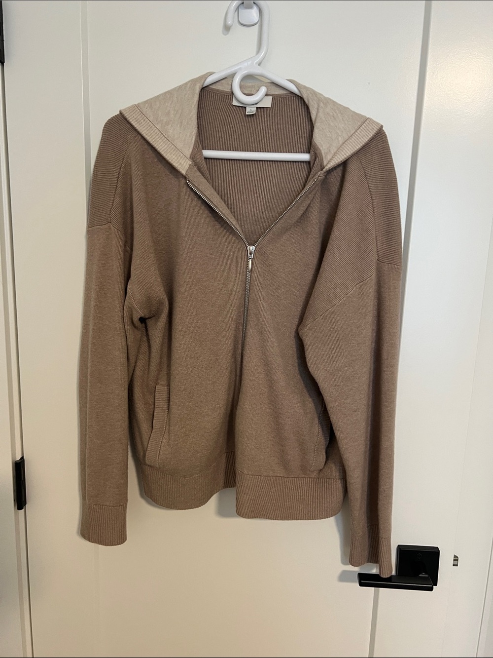 M&S Women’s Hooded Zip Cardigan Sweater - Taupe